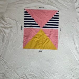 Lacoste Mens Tee with Pink and Yellow Geometric Design